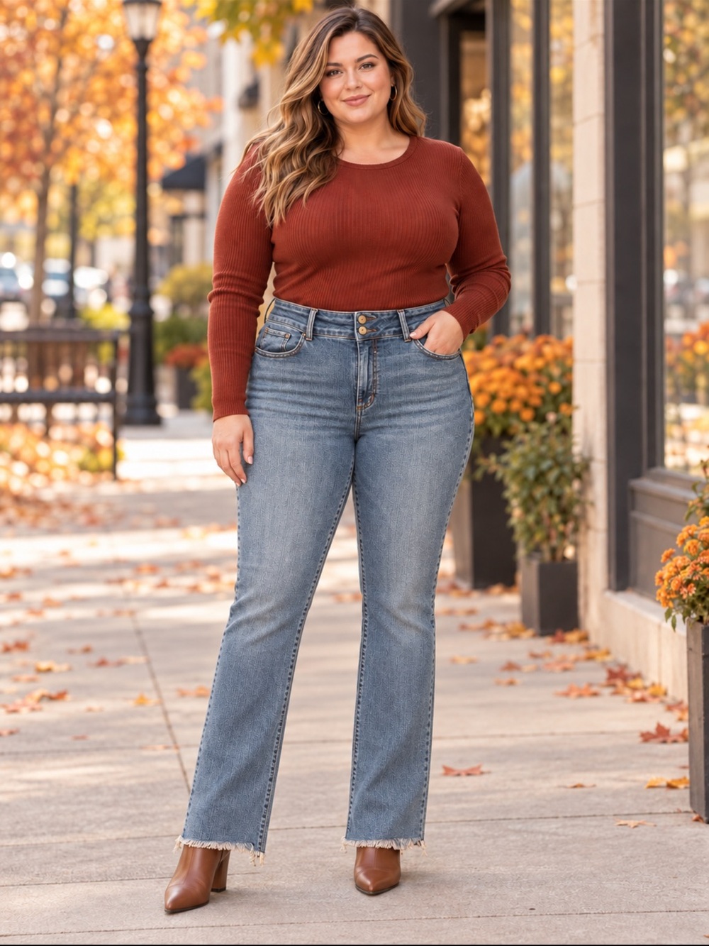 Judy Blue Size 14W High Rise Double Button Raw Hem Bootcut Jeans
